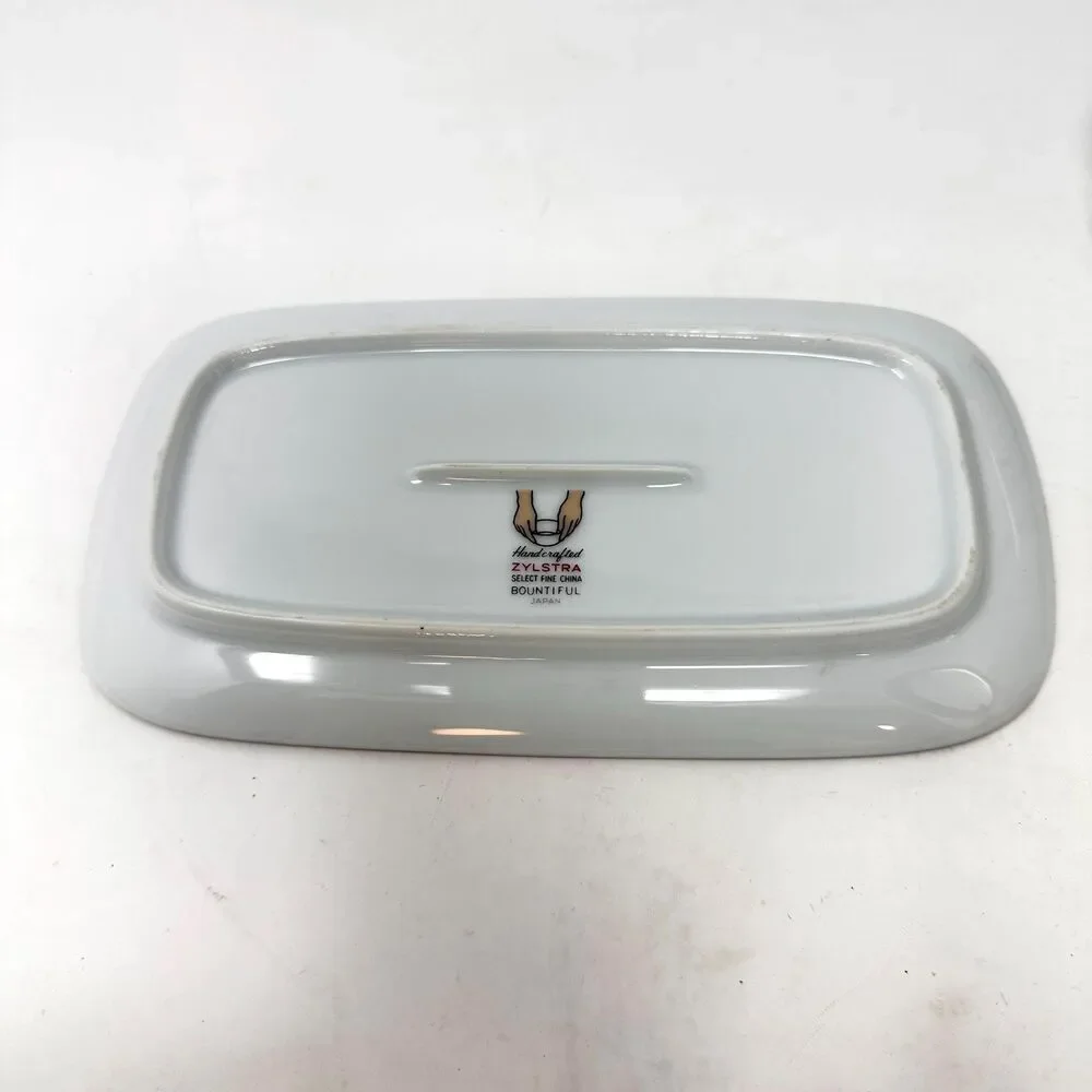Vintage Zylstra Bountiful Covered Butter Dish Japan Fine China Platinum Wheat
